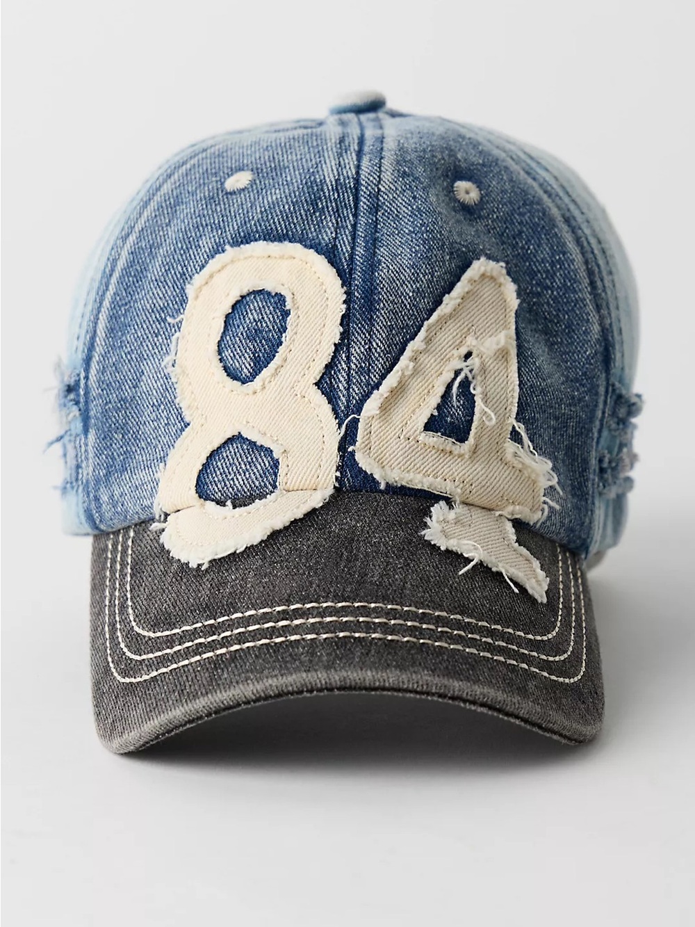 NWOT Free People Hollie Varsity Denim Baseball Hat